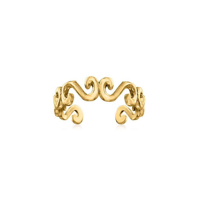 14kt yellow gold swirl adjustable toe ring