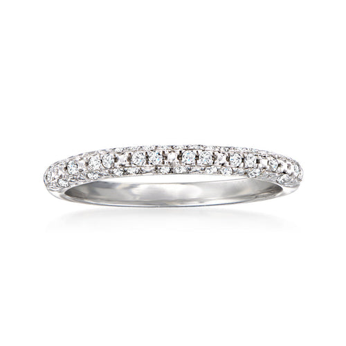 Sterling silver diamond cluster band with round stones, full row sparkle