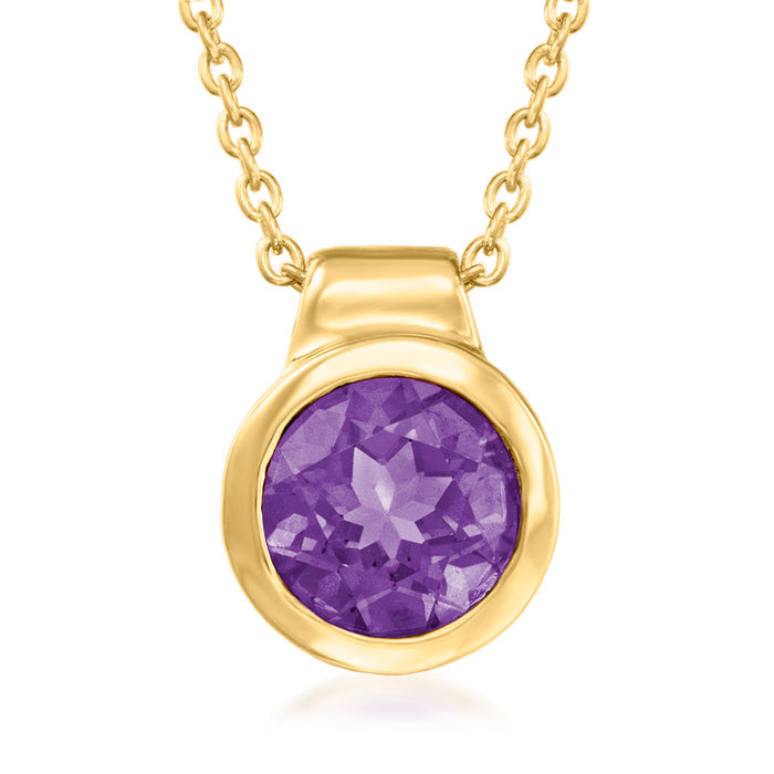 1.60 ct. t.w. Amethyst Jewelry Set: Pendant Necklace and Ring in 18kt Gold Over Sterling