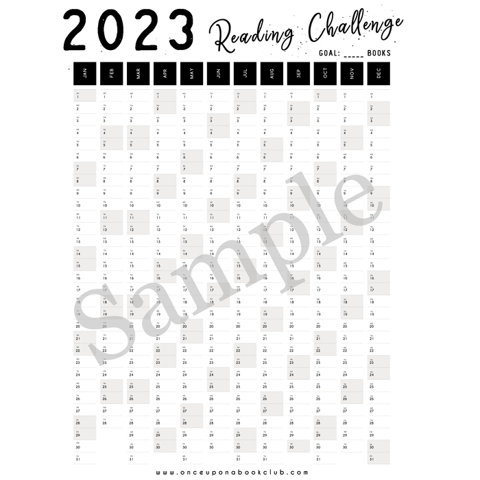 A white sheet labeled 2023 Reading Challenge