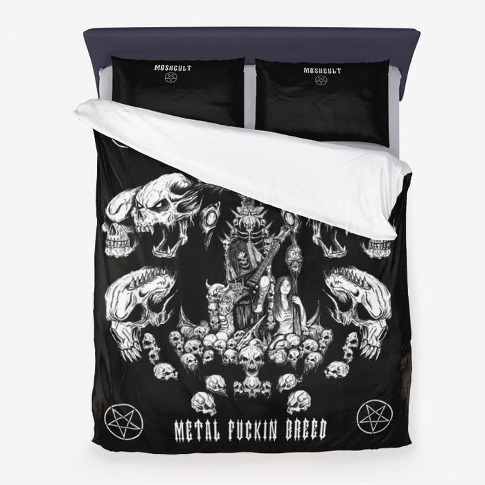 3 Piece Skull Throne Metal Breed Microfiber Duvet Set