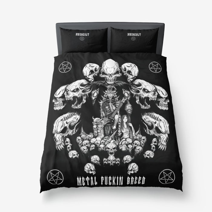 3 Piece Skull Throne Metal Breed Microfiber Duvet Set