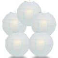BULK PACK (5) 18" Arctic Spa Blue Round Paper Lantern, Irregular Ribbed, Chinese Hanging Wedding & Party Decoration - PaperLanternStore.com - Paper Lanterns, Decor, Party Lights & More