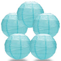 BULK PACK (5) 18" Baby Blue Round Paper Lantern, Crisscross Ribbing, Chinese Hanging Wedding & Party Decoration - PaperLanternStore.com - Paper Lanterns, Decor, Party Lights & More