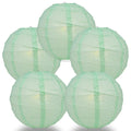 BULK PACK (5) 18" Cool Mint Green Round Paper Lantern, Crisscross Ribbing, Chinese Hanging Wedding & Party Decoration - PaperLanternStore.com - Paper Lanterns, Decor, Party Lights & More