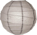 BULK PACK (5) 18" Gray / Grey Round Paper Lantern, Crisscross Ribbing, Chinese Hanging Wedding & Party Decoration - PaperLanternStore.com - Paper Lanterns, Decor, Party Lights & More