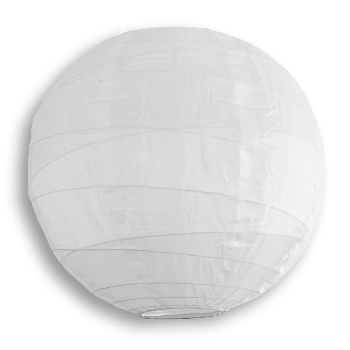 BULK PACK (5) 18" Irregular Ribbed White Shimmering Nylon Lantern, Durable, Hanging