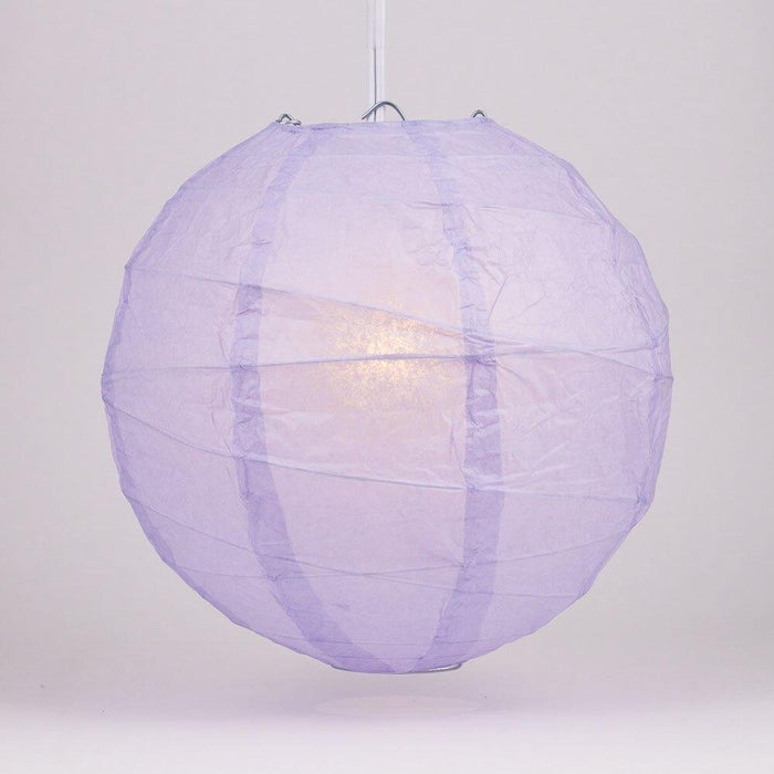 BULK PACK (5) 18" Lavender Round Paper Lantern, Crisscross Ribbing, Chinese Hanging Wedding & Party Decoration - PaperLanternStore.com - Paper Lanterns, Decor, Party Lights & More