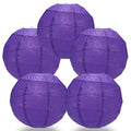 BULK PACK (5) 18" Plum Purple Round Paper Lantern, Crisscross Ribbing, Chinese Hanging Wedding & Party Decoration - PaperLanternStore.com - Paper Lanterns, Decor, Party Lights & More