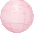 BULK PACK (5) 18" Rose Quartz Pink Round Paper Lantern, Crisscross Ribbing, Chinese Hanging Wedding & Party Decoration - PaperLanternStore.com - Paper Lanterns, Decor, Party Lights & More
