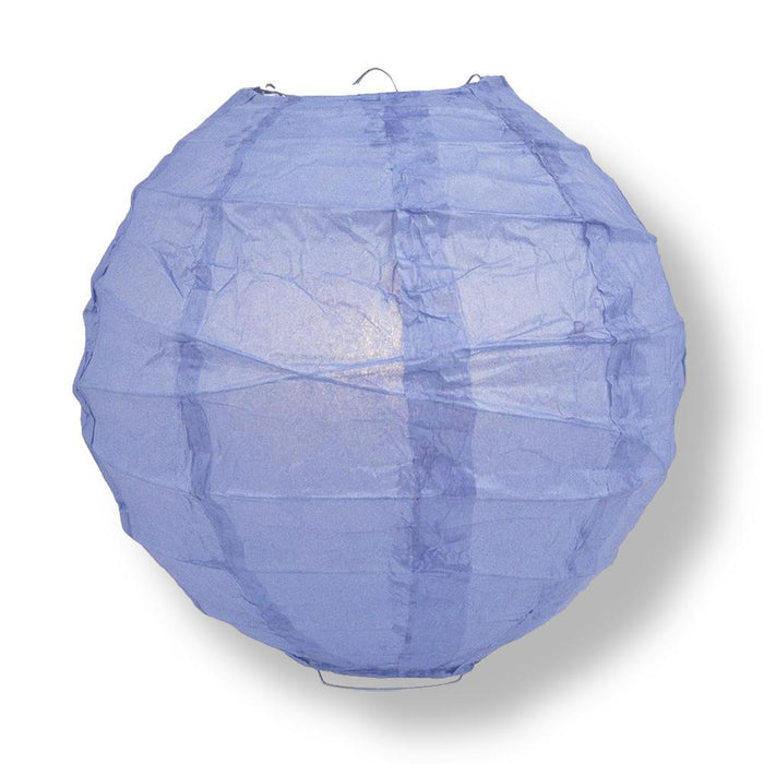 BULK PACK (5) 18" Serenity Blue Round Paper Lantern, Crisscross Ribbing, Hanging Decoration - PaperLanternStore.com - Paper Lanterns, Decor, Party Lights & More