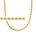Gold rope-link chain necklace with braided rope design