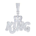 925 Sterling Silver Men's Round Baguette Moissanite "King" Pendant
