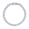 925 Sterling Silver Womens Moissanite Heart Bracelet 7mm 7Inches