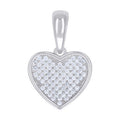 925 Sterling Silver Womens Round Moissanite Heart Pendant