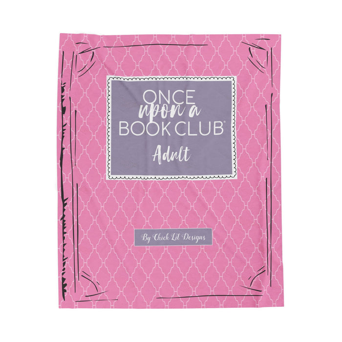 A digital rendering of the pink and purple patterned throw blanket inspired by the Once Upon a Book Club Adult box.