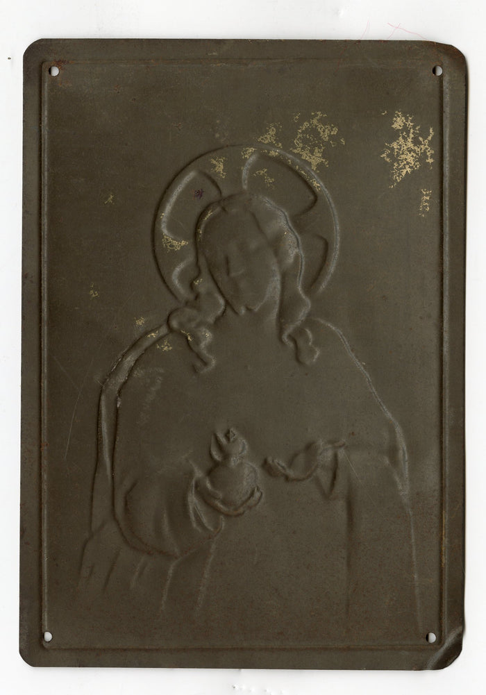 Antique French Tin Jesus, Religious Altar Sign, Religious Iconography, Christianity