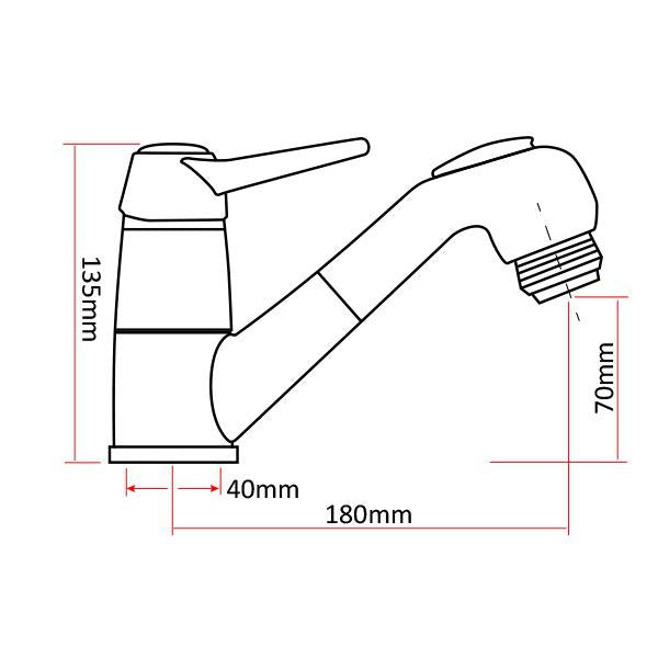 Aravon Shower Flick Mixer & Pullout Shower Head Kit
