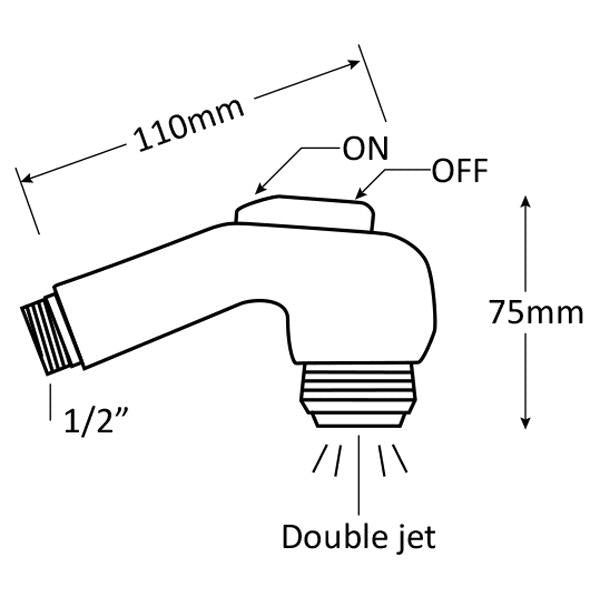 Aravon Spare Shower Head, 1/2" BSP (M) Connection