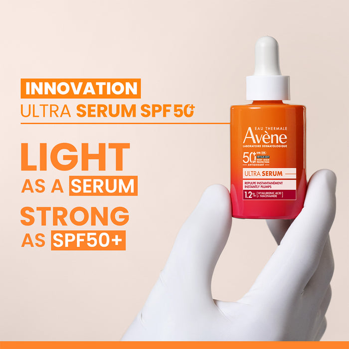 AVENE Ultra Serum SPF 50+ Sunscreen 30ML | Ultra Light Hydrating Hyaluronic Acid Serum