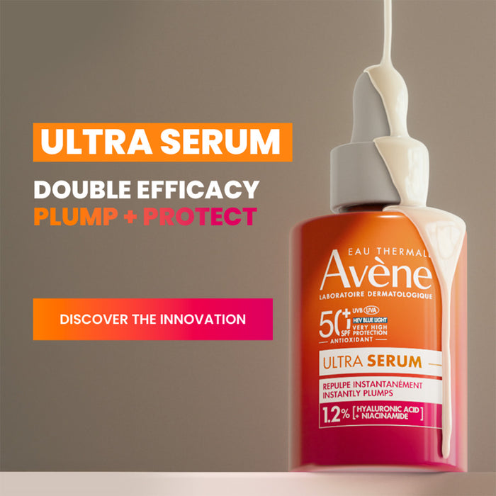 AVENE Ultra Serum SPF 50+ Sunscreen 30ML | Ultra Light Hydrating Hyaluronic Acid Serum