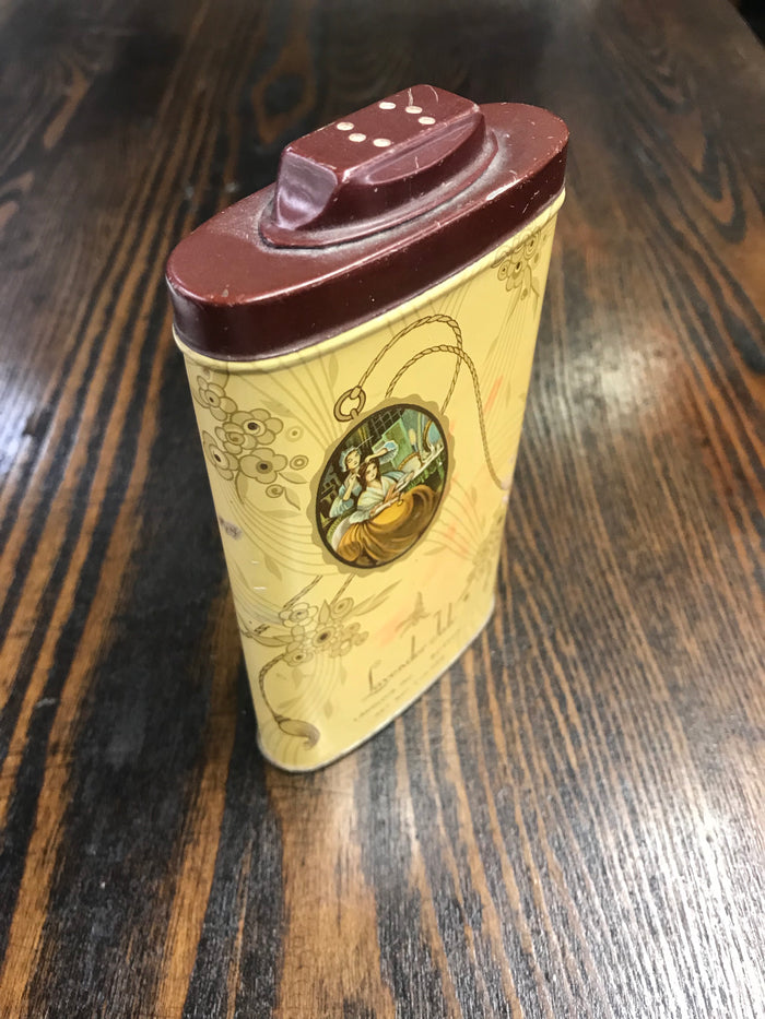 Beautiful Vintage Langlois Inc. Lavender Talcum Powder Tin Package - TheBoxSF