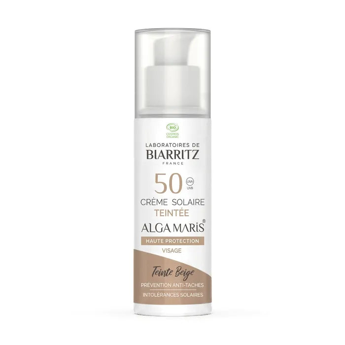 Biarritz Alga Maris Creme Solaire teintee Beige SPF50 50ml