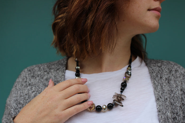Black Agate Crystal Bracelet