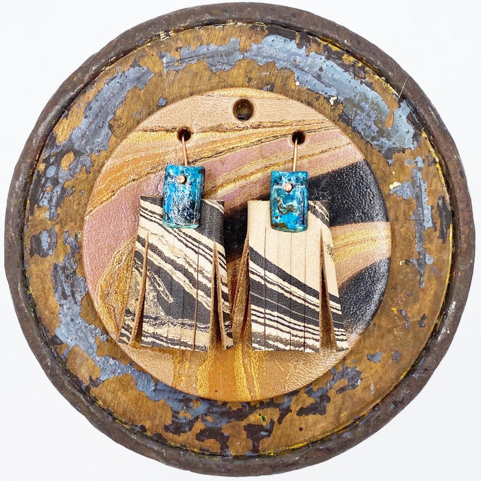 Blue Zebra Tassel Earrings - No One Alike