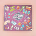 A box with various magic trick items on the front. Cover says Jumbo Box of Magic Tricks - Over 75 Tricks!