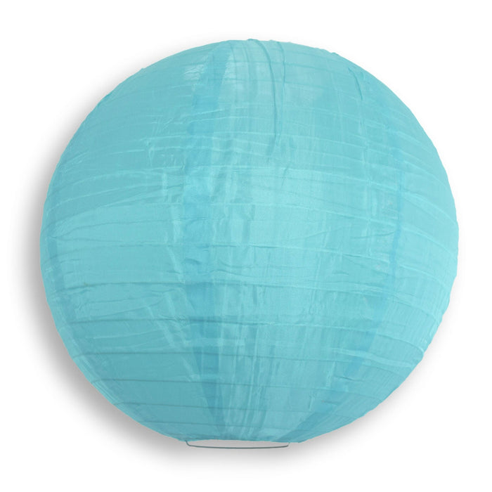 BULK PACK (12) 18" Baby Blue Shimmering Nylon Lantern, Even Ribbing, Durable, Hanging
