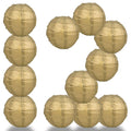 BULK PACK (12) 18" Gold Round Paper Lantern, Crisscross Ribbing, Chinese Hanging Wedding & Party Decoration - PaperLanternStore.com - Paper Lanterns, Decor, Party Lights & More