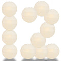 BULK PACK (12) 18" Ivory Round Paper Lantern, Crisscross Ribbing, Chinese Hanging Wedding & Party Decoration - PaperLanternStore.com - Paper Lanterns, Decor, Party Lights & More