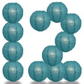 BULK PACK (12) 18" Tahiti Teal Round Paper Lantern, Crisscross Ribbing, Chinese Hanging Wedding & Party Decoration - PaperLanternStore.com - Paper Lanterns, Decor, Party Lights & More