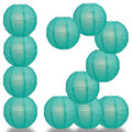BULK PACK (12) 18" Teal Green Round Paper Lantern, Crisscross Ribbing, Chinese Hanging Wedding & Party Decoration - PaperLanternStore.com - Paper Lanterns, Decor, Party Lights & More