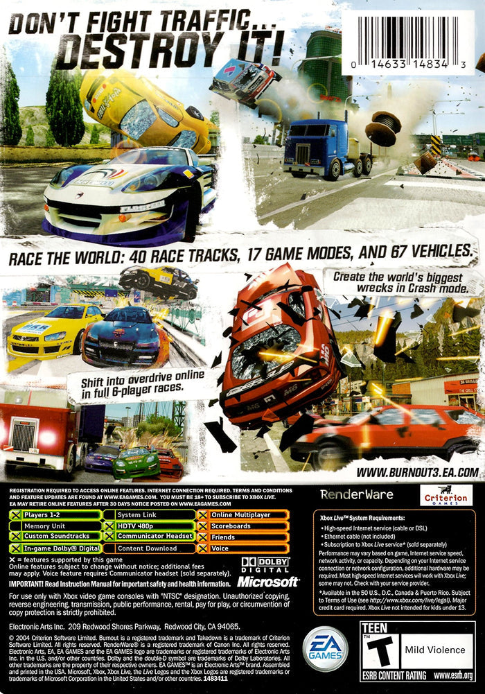 Burnout 3: Takedown Xbox - Video Game - Used - CaveGamers - Image 2