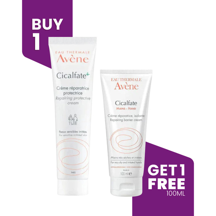 BUY 1 GET 1 - AVENE Cicalfate+ Repair Cream 100ml + FREE Cicalfate Hands 100ML