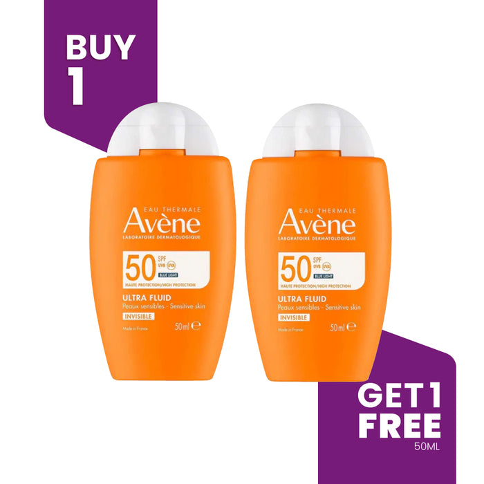 BUY 1 GET 1 - AVENE Ultra fluid invisble spf50 50ml + 1FREE AVENE Ultra fluid invisble spf50 50ml