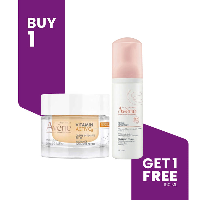 BUY 1 GET 1 - AVENE Vitamin Activ Cg Radiance Intensive Cream + 1 FREE Cleansing Foam 150ML