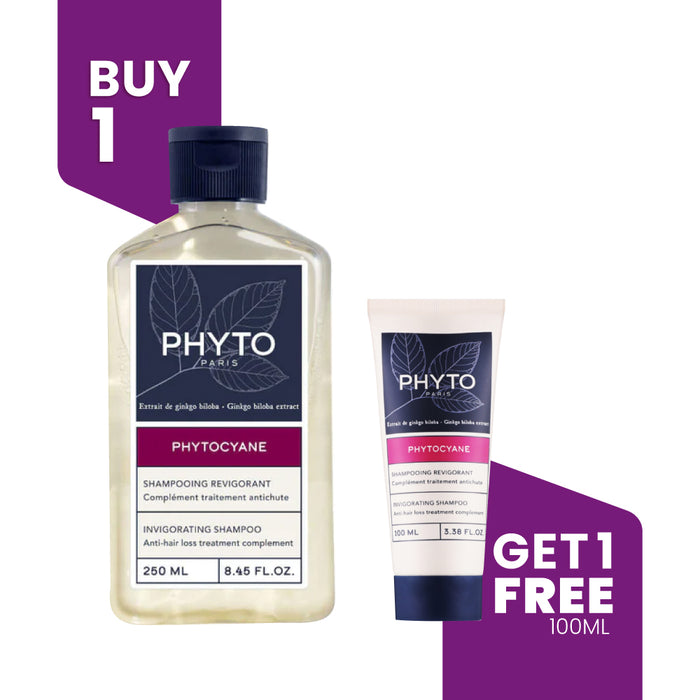 BUY 1 GET 1 - PHYTO Phytocyane women Shampoo 250ml +FREE Phytocyane women Shampoo 100ml