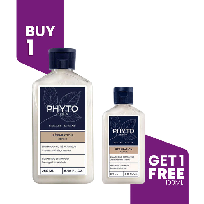 BUY 1 GET 1 - PHYTO Repair Shampoo 250ML + FREE PHYTO Repair Shampoo 100ML