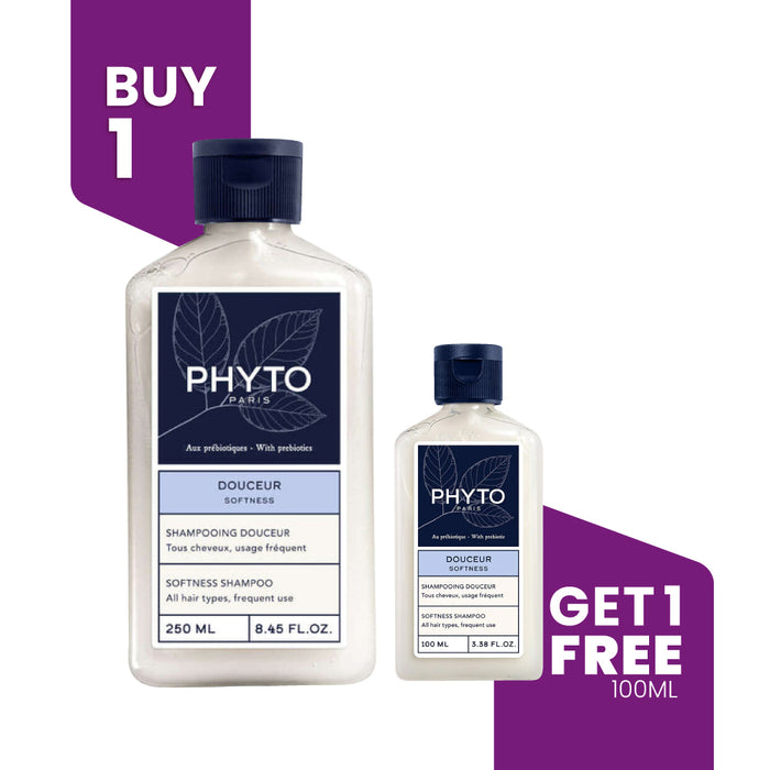 BUY 1 GET 1 - PHYTO Softness Shampoo 250ML + FREE  PHYTO Softness Shampoo 100ML