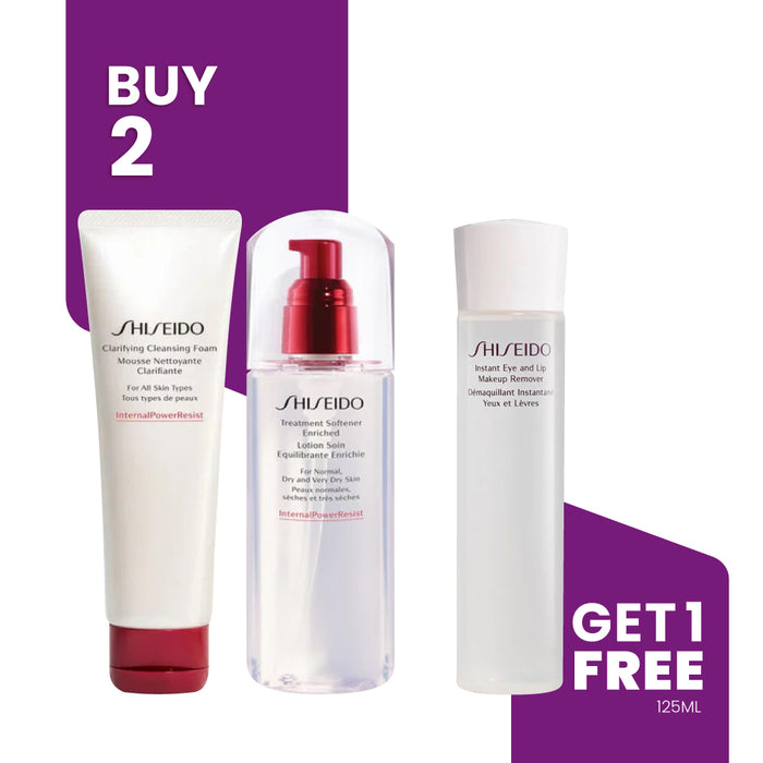 BUY 2 GET 1  - SHISEIDO Clarifying Cleansing Foam 125ml + Enriched Lotion 150ML + FREE Make Up Remover