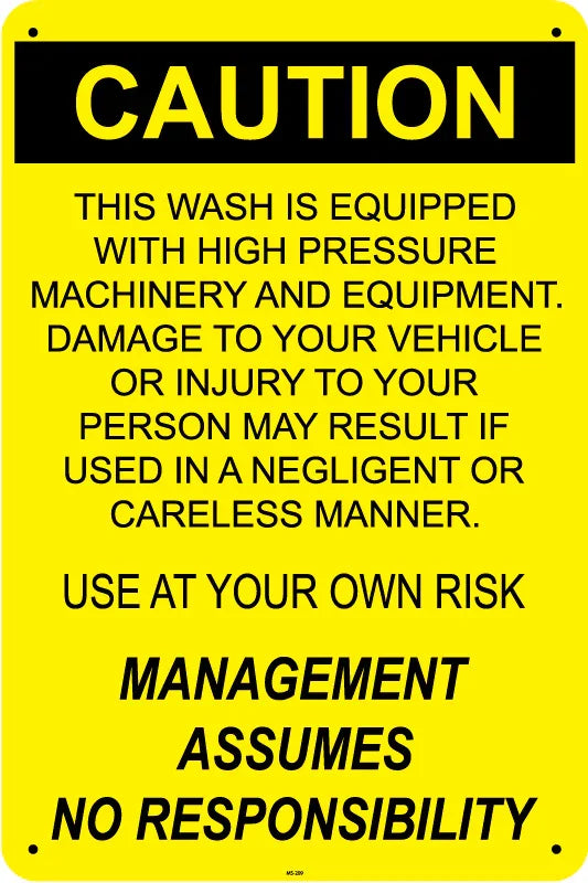 Caution High Pressure- 16"w x 24"h Aluminum Sign - UnitedSign