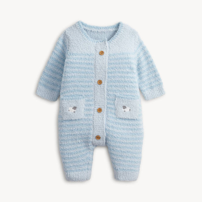 CHENILLE BLUE SWEATER ROMPER