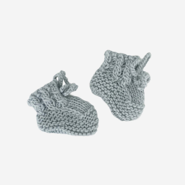 Classic Booties Bowie Grey Hand Knit Baby Shoes Winter Socks