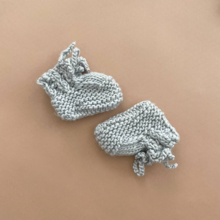 Classic Booties Bowie Grey Hand Knit Baby Shoes Winter Socks