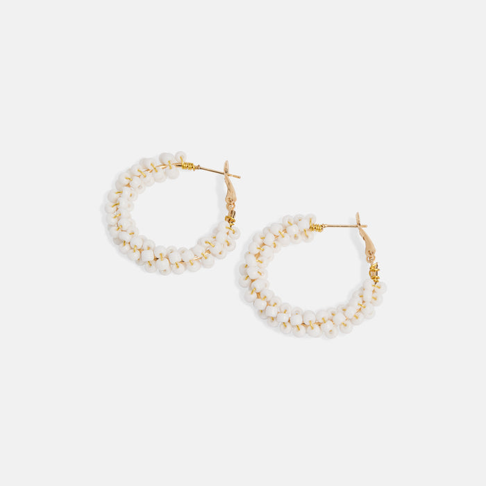 Whispers Colorburst Bead Hoop - White