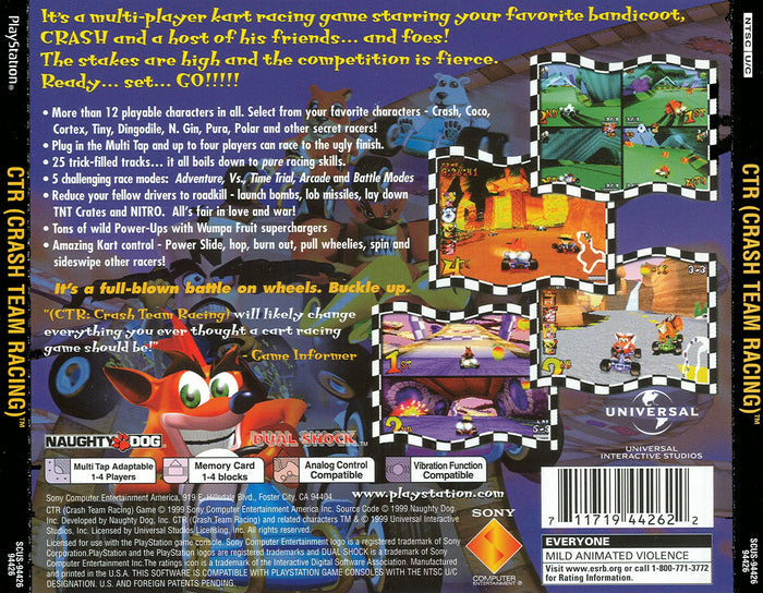 CTR: Crash Team Racing Playstation - Video Game - Used - CaveGamers - Image 2