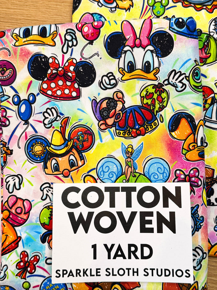 Doodle Ears Bright | Cotton Woven | Three Yards Total